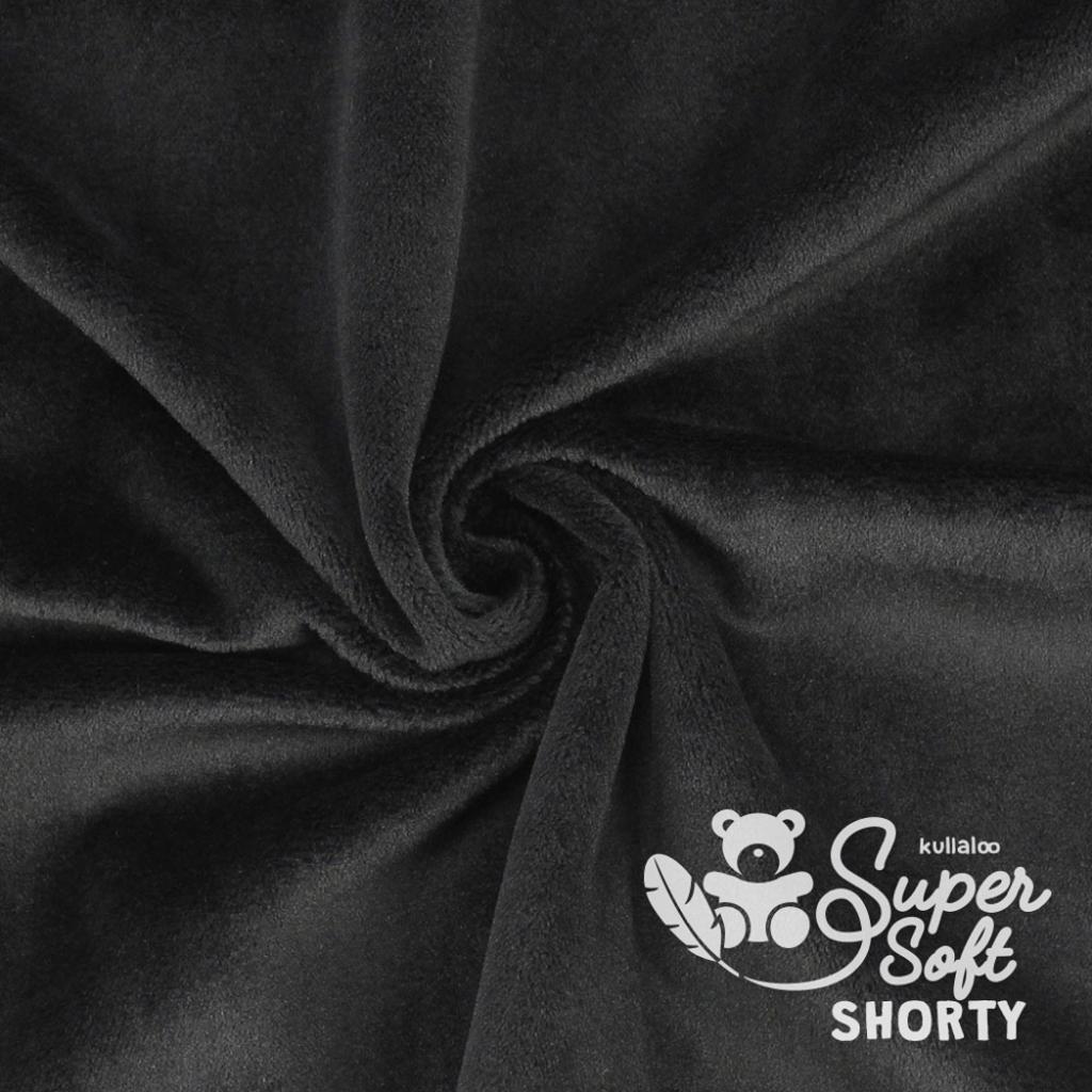 Plüschstoff Shorty uni 75x100cm schwarz – Kullaloo